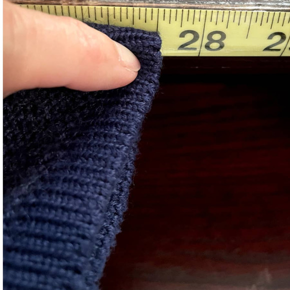 VINTAGE 90s St Georges Sweater Cardigan Blue Mohair Blend Italian Made Sz Large - Picture 10 of 12